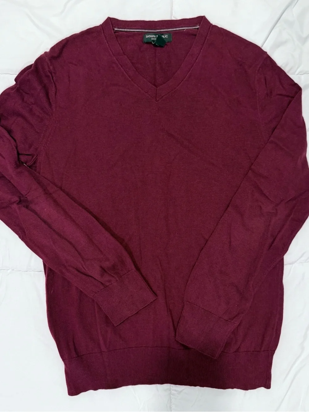 V-Neck Sweater - Burgundy/Wine Red